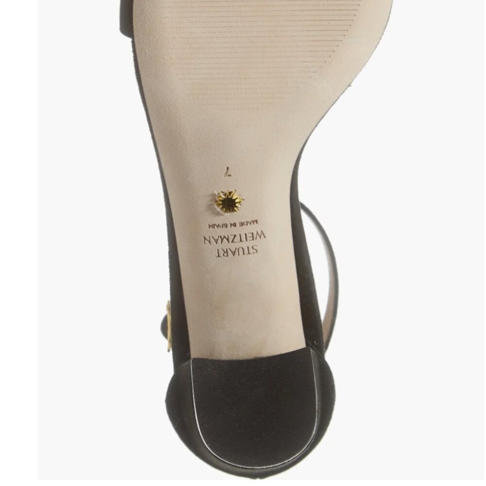 NWB Stuart Weitzman Black Nudistcurve 75 Block Heel Sandal - Picture 6 of 6